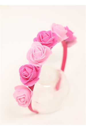 Headband with pink and fuxia roses Capridea | CERCHIETTOFIORIROSA